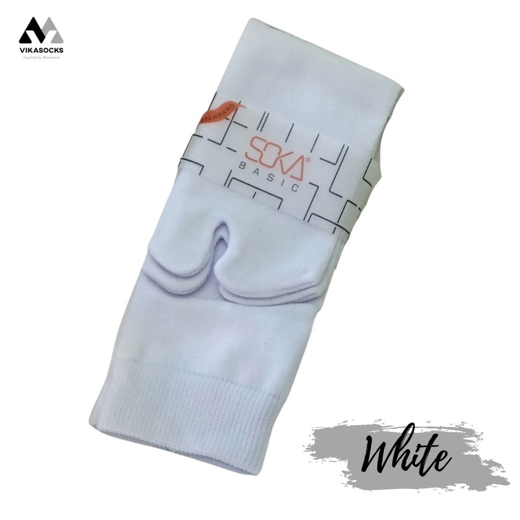 Kaos Kaki Soka Jempol Basic Wanita Hijab Muslimah Size M Pendek Warna Polos-M-White|Putih