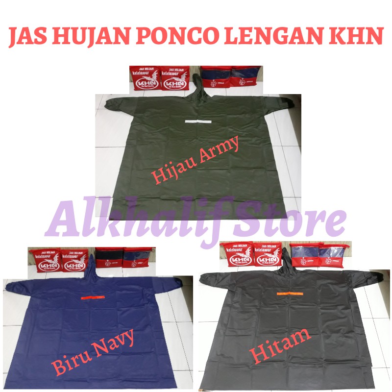 Jas Hujan PONCO LENGAN KHN/Jas Hujan Ponco Jumbo/Jas Hujan Ponco Tebal Elastis/Jas Hujan Pria Wanita