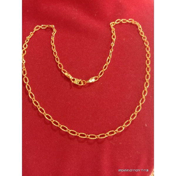 kalung pecah kopi 45cm lapis emas 24 k