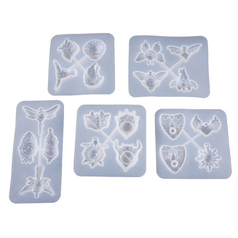 Glitter 1 Set Resin Crystal Epoxy Mold Devil's Eye Owl Semi-Three-dimensional Jewelry Casting Silicone Mould DIY Crafts Decorations Making Tools