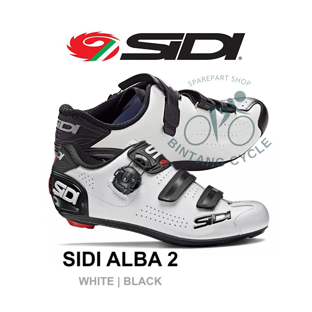 Sepatu Sepeda Cleat Sidi ALBA 2 WHITE BLACK - Sepatu Cleat Road Bike