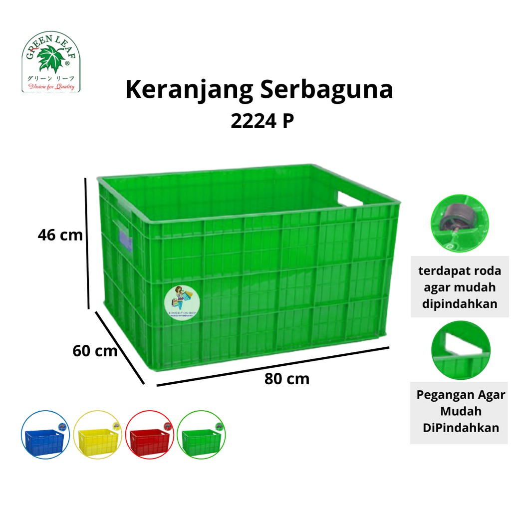 Container Keranjang Industri Roda 2224 P Green Leaf