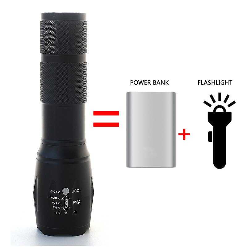 Taffware Senter LED Cree XM-L T6 with Powerbank 1200mAh - E17U