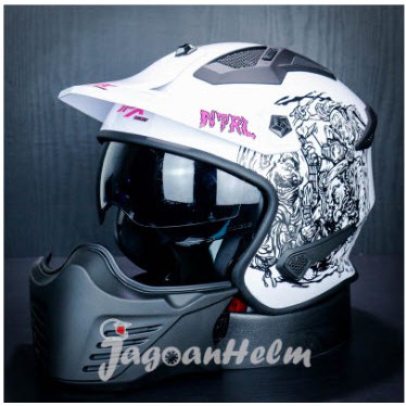 JPX HELM MX726R NETRAL | PEARL WHITE | CROSSOVER | MX726 R | MX 726R | 726 R