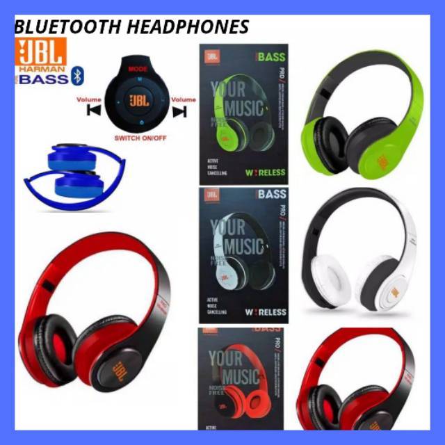 HEADPHONE BLUETOOTH JBL WIRELESS EXTRA BASS HEADPHONES HEDPHONE JBL BASS