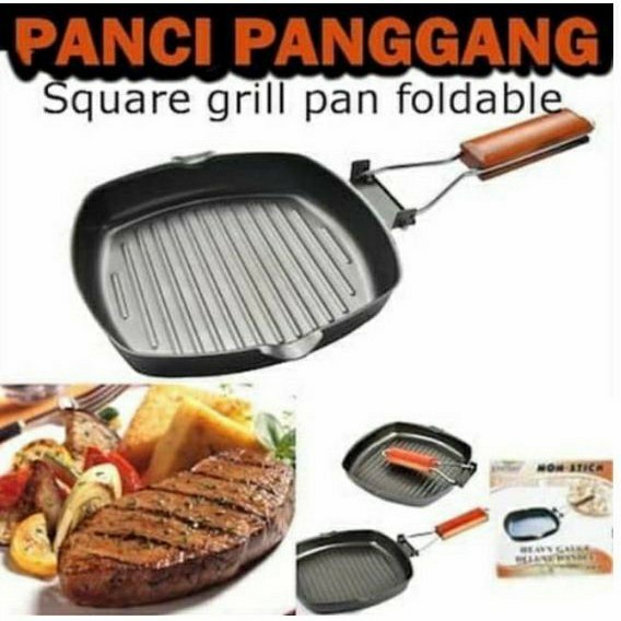 [ASS] Panci Panggang Lipat Square Grill Pan Foldable