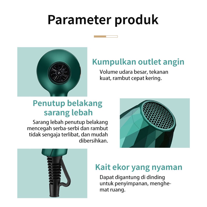 Hair dryer HRHD03 pengering rambut /perawatan rambut/kecantikan  suhu konstan 800W