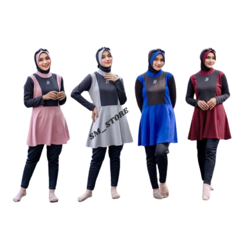 Baju Renang Wanita Dewasa, Baju Renang Muslimah Hijab, Baju Renang Wanita Bahan Premium