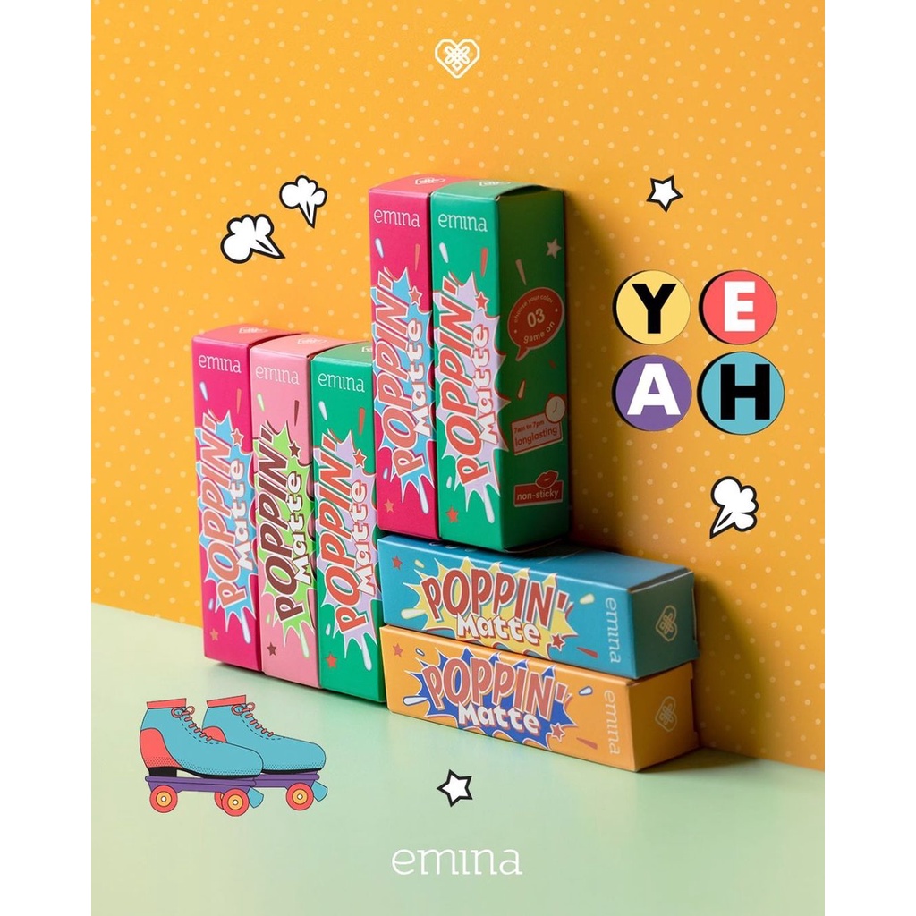 `ღ´ PHINKL `ღ´ ╰☆☆ 𝔢мιℕά ☆☆╮Emina Poppin Matte Lipcream ombre cocok untuk remaja ke sekolah kampus kerja