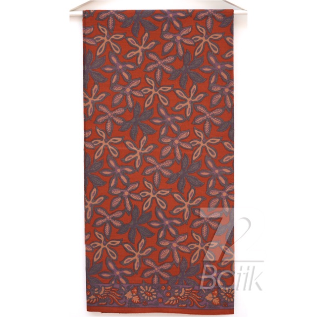 KAIN BATIK PREMIUM Bahan Katun Motif Daun Singkong Warna Merah Bata 722566 Cap 72 Jarik Jarit Samping Kebat Panjang Batik Katun Modern Premium Bahan Seragam Batik Pernikahan Kantor Keluarga Murah Kamen Jadi Batik Bali Lembaran