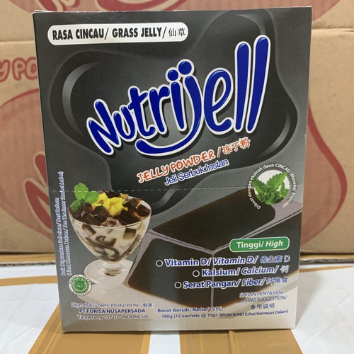 Nutrijell Agar&quot; Jelly Powder Nutrijel Ekonomis Rasa Cincau 15 Gram Warna Hitam