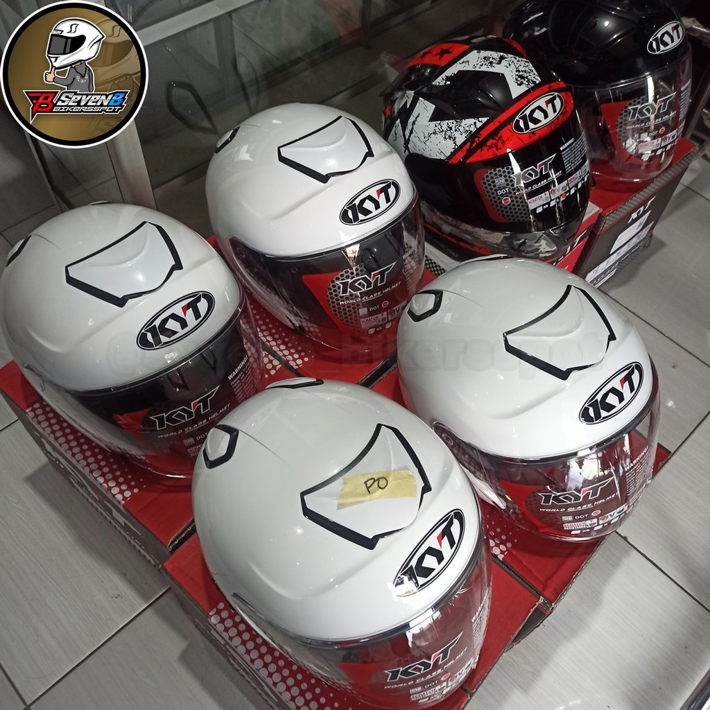 Jual Helm Kyt Kyoto Half Face Solid Polos Original Putih White Sevenb