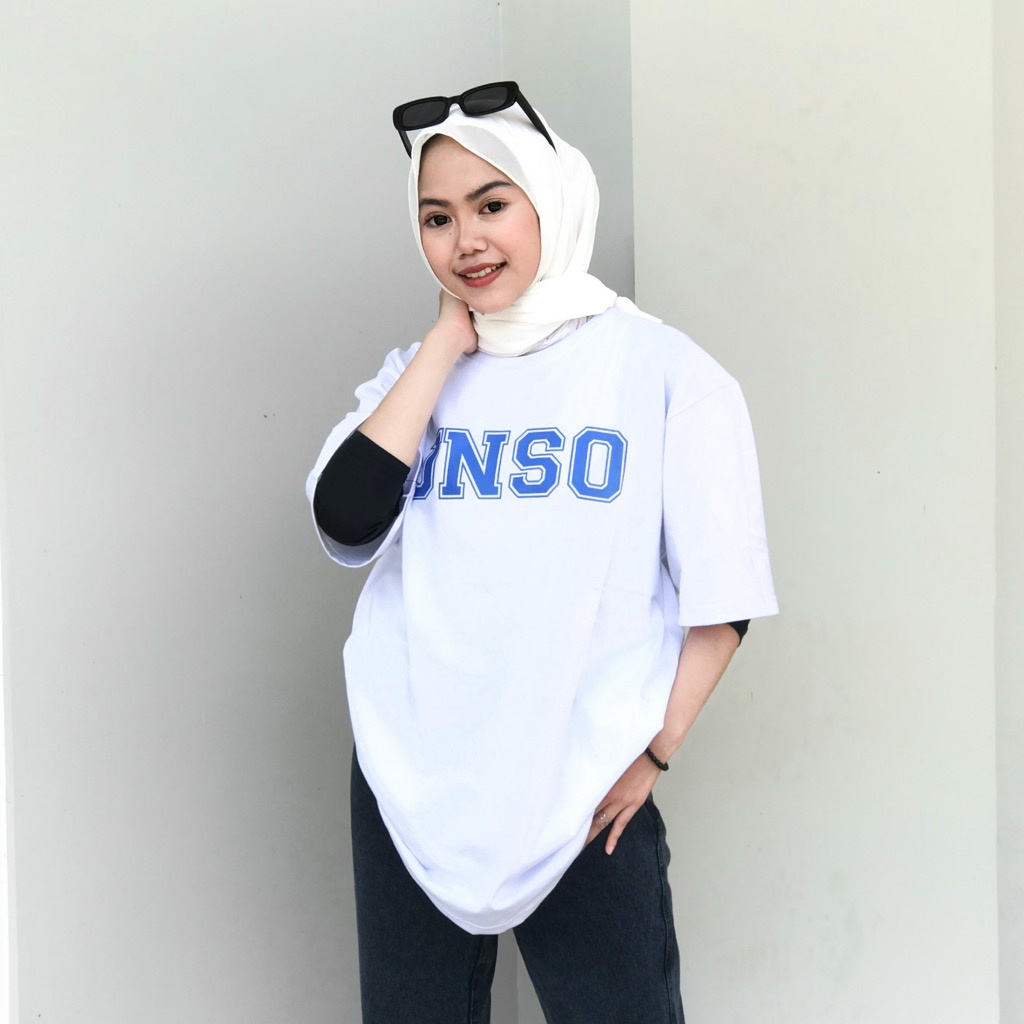 [TERHEBOH] JINISO T-Shirt Classic Oversize Tee Putih JNSO Blue | Kaos KODE 1220
