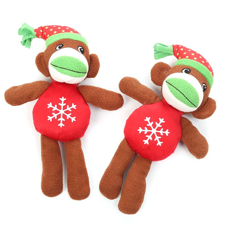 Zzz 2pcs Mainan Boneka Gigit Anjing Bahan Plush Dengan Suara Mencicit