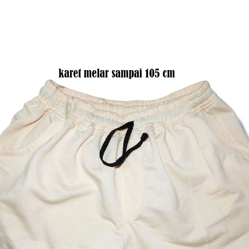 Rifle.co | Celana Pendek Pria Wanita | celana pendek santai | Boardshort | Boxer | Sweatpants Warna Krem Muda