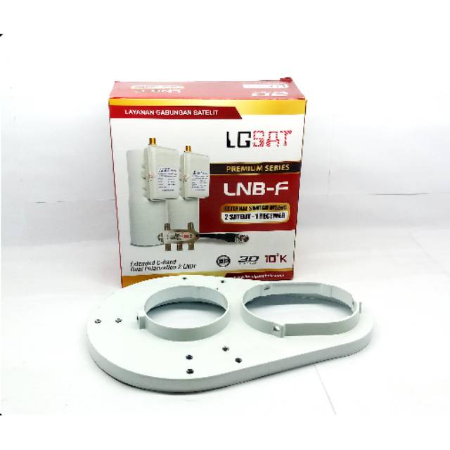 Lnb cband singgle out lgsat 1set putih conektor emas