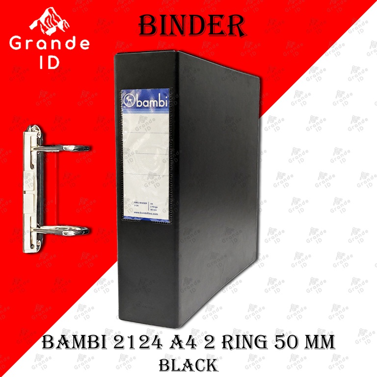 

BINDER BAMBI 2124 A4 2 RING 50 MM INSERT RING BINDER