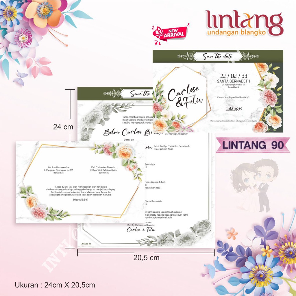 Kartu Undangan Pernikahan series Lintang 90