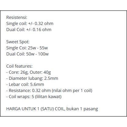 Authentic FUSED CLAPTON NI80 coil 0.32 ohm | 0,3 koil kawat