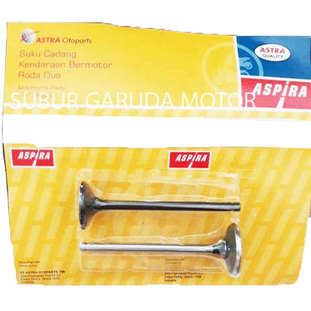 KLEP SET SUPRA X 125 LAMA KARISMA TIPE KPH PAYUNG MERK ASPIRA KUALITAS ORISINIL ASTRA OTOPARTS