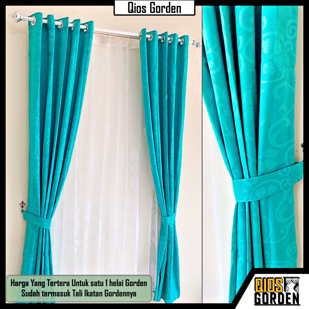 Gorden Murah Mewah Bahan Kain Polyester Lembut  Motif Bunga Tulip Model Smokering