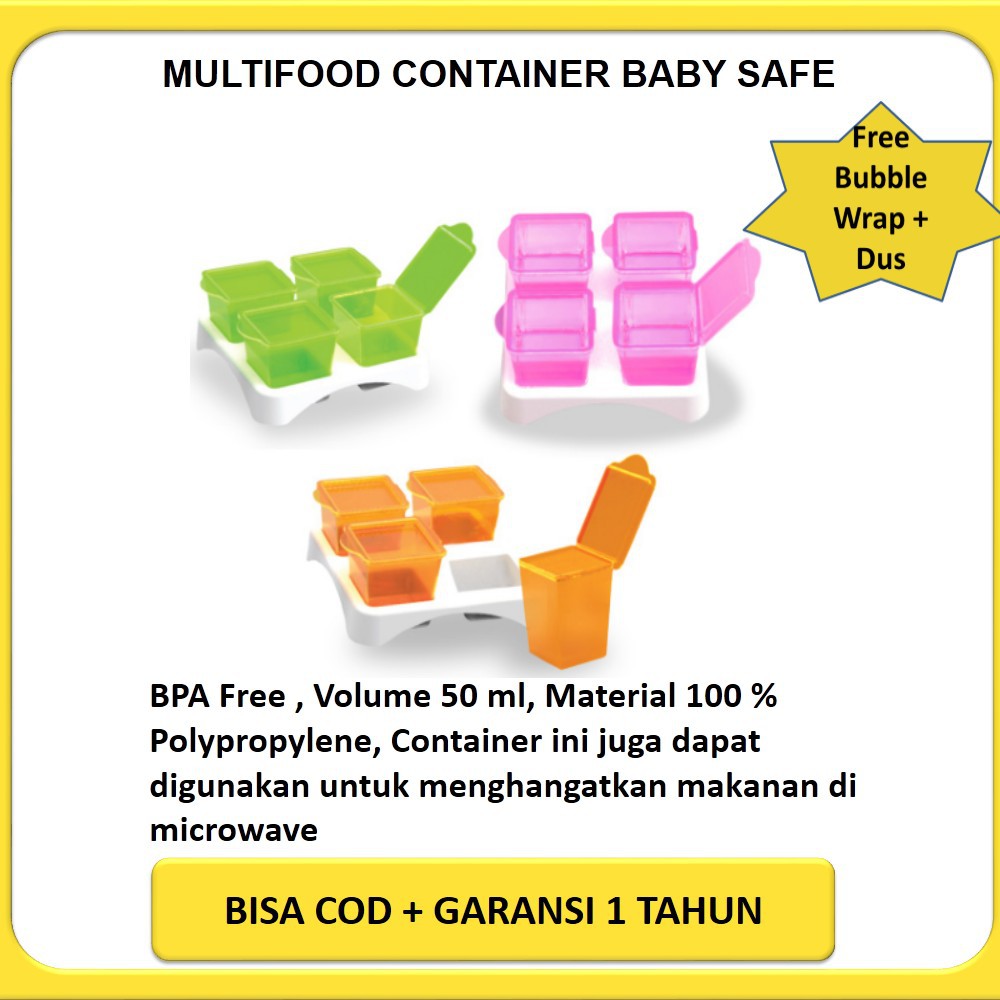 Wadah MPASI Babysafe Multifood Container / Baby Cubes AP009