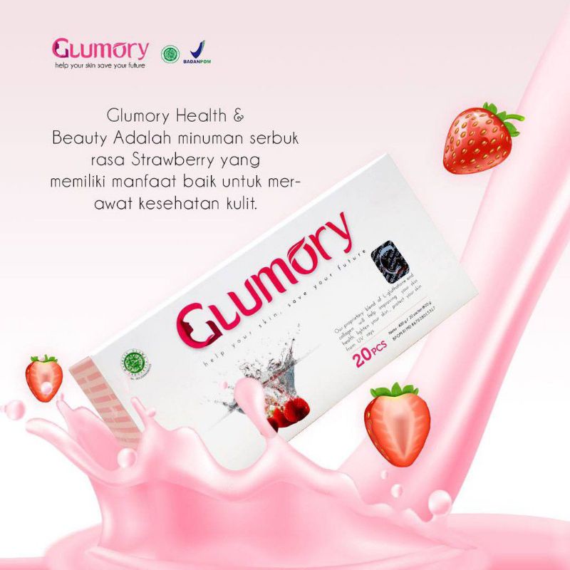 Glumory Collagen isi 22 sachet Glumory Beauty Drink / Collagen Strawberry