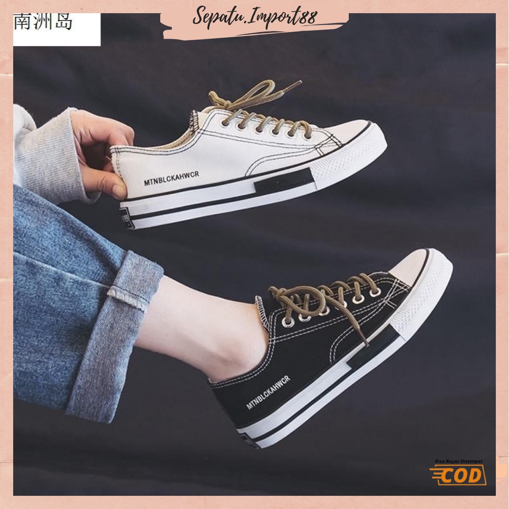 [SEPATU.IMPORT88] Sepatu Wanita Sneakers Tali Kanvas Model Terbaru 2021 Trendy dan Elegan SP 510