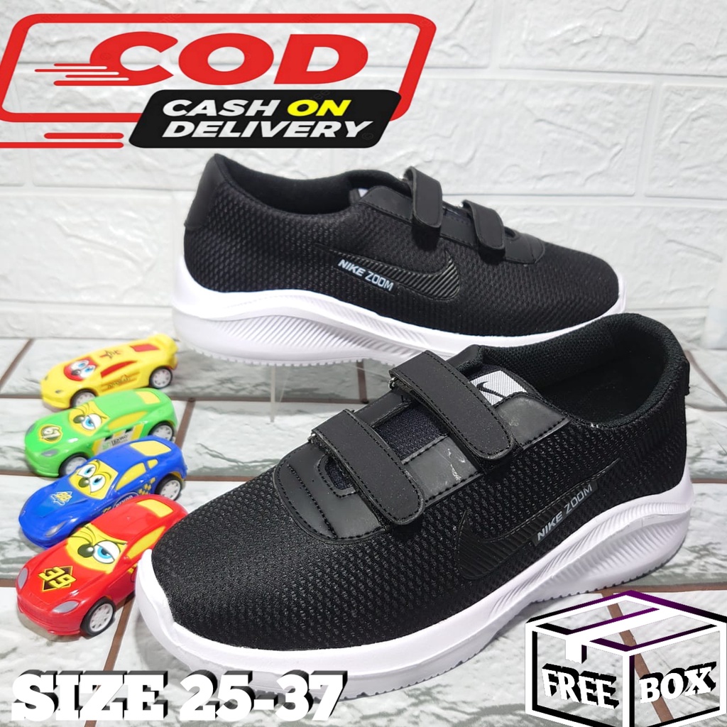 [PROMO] sepatu anak/sepatu sekolah hitam perekat/sepatu terbaru/sepatu anak laki laki perempuan/sepatu TK SD umur 4 5 6 7 8 9