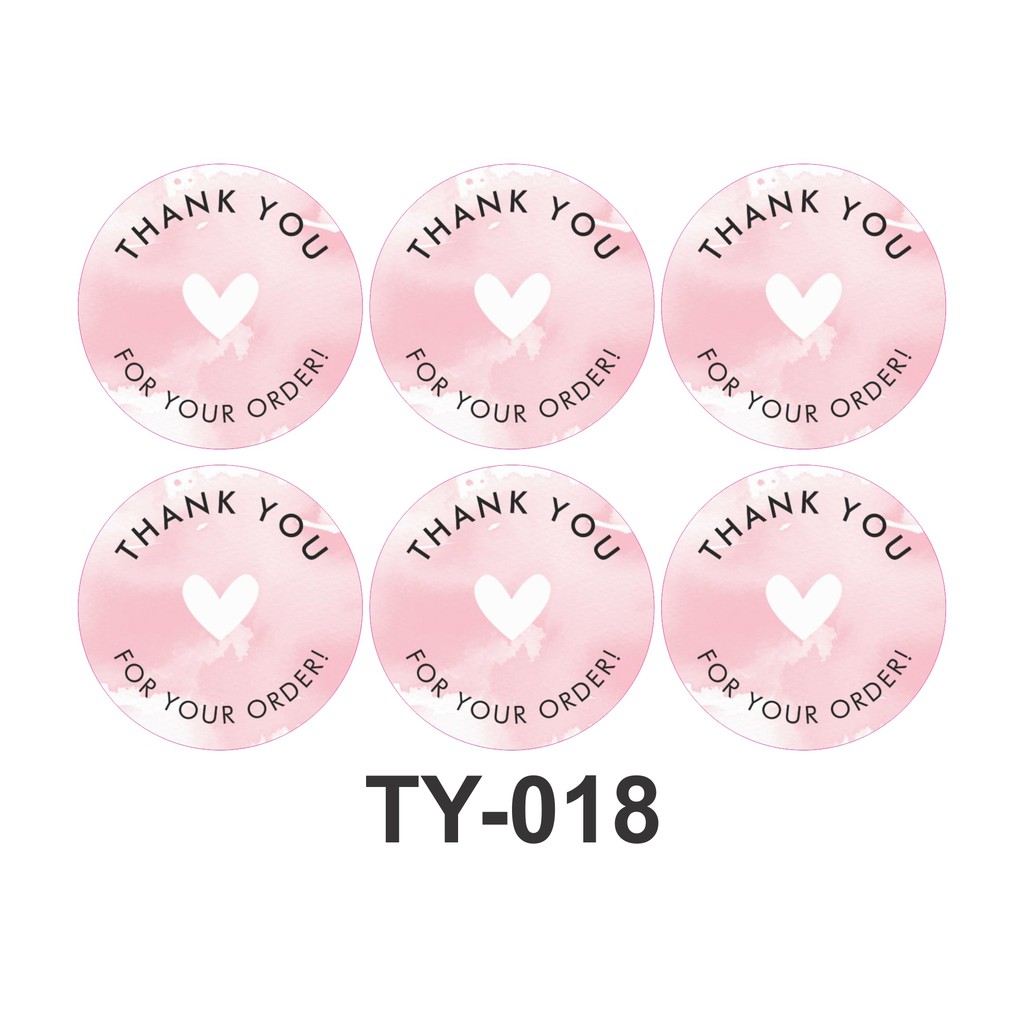 

Sticker THANK YOU (TY-018) label Toko Olshop Packaging print & cut (1 SET ISI 100 PCS)