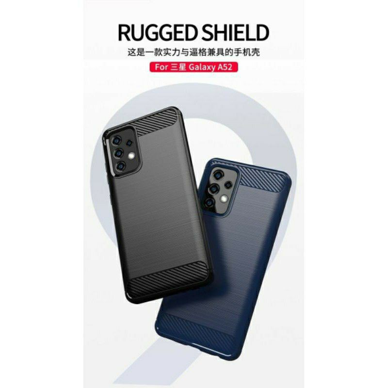 Samsung A32 4G / A52 / A72 Softcase Brushed Karbon Rugged Carbon Soft Case Tebal