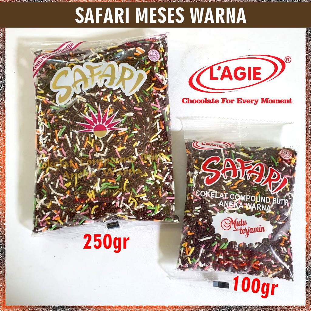 

Safari L'agie Meses Cokelat Compound Butir Aneka Warna Coklat 100gr / 250gr