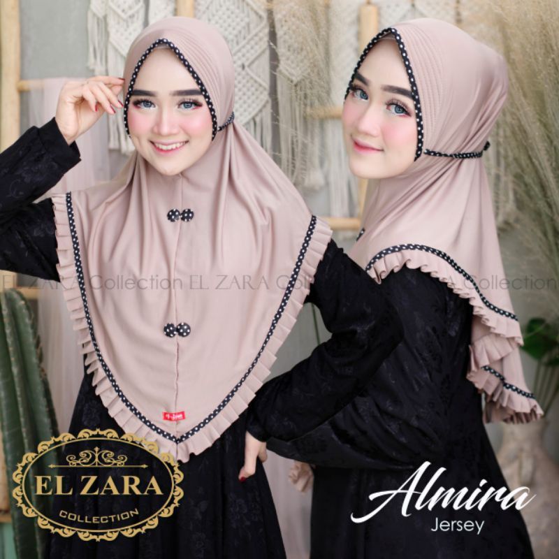 (COD) Hijab Instan Wanita Dewasa Model Terbaru Almira - Jilbab Instan Jersey Airis  Kekinian Bagus M