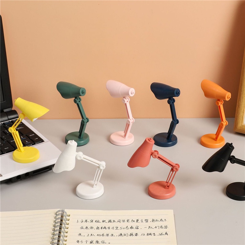 [Clip-on Mini Collapsible LED Cute Desk Lamp] [ Battery Powered Energy Saving Eye-caring Table Lamps] [Portable Office &amp; Household Reading Light]