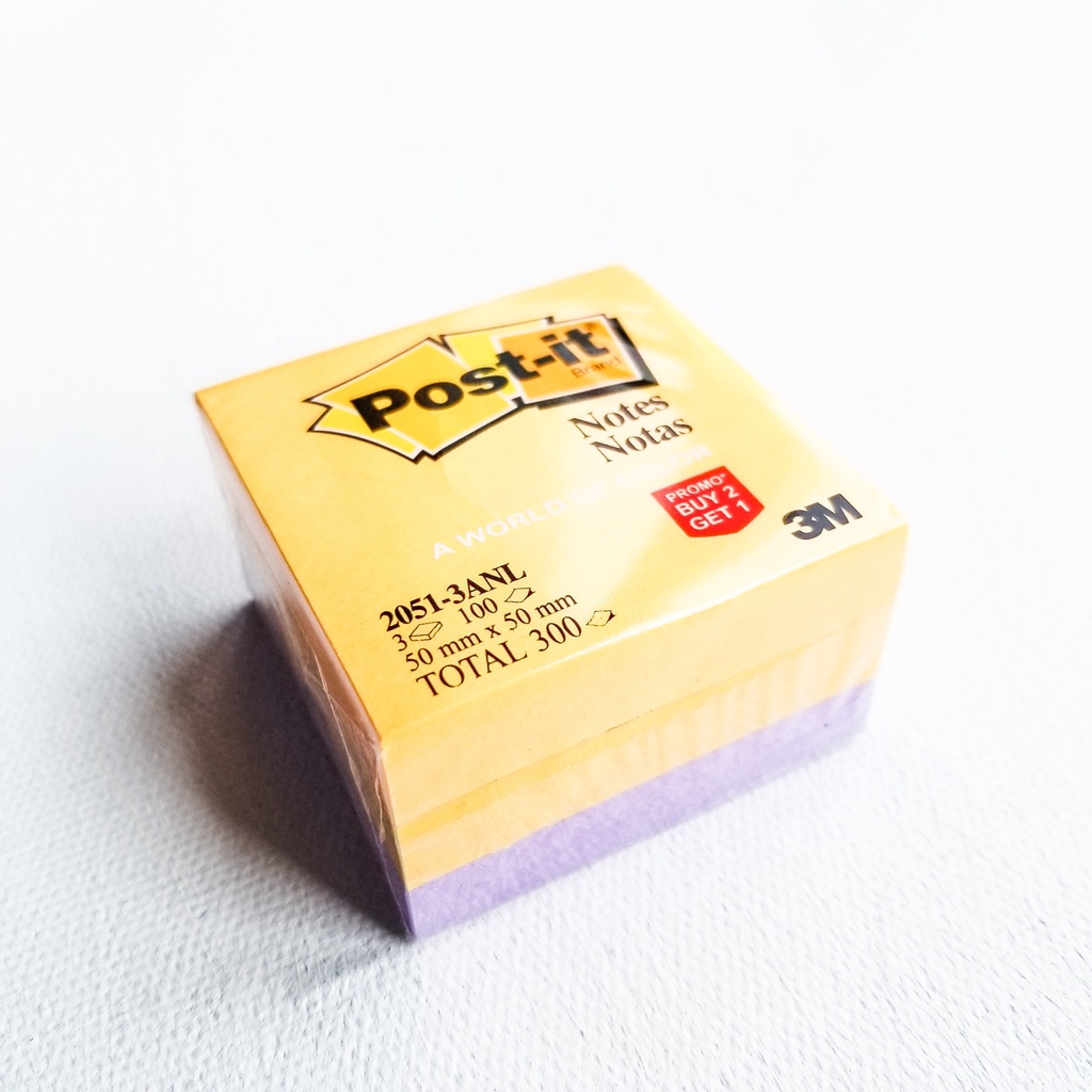 Post-it Sticky Notes 2051-3ANL (50mmx50mm)-Yellow