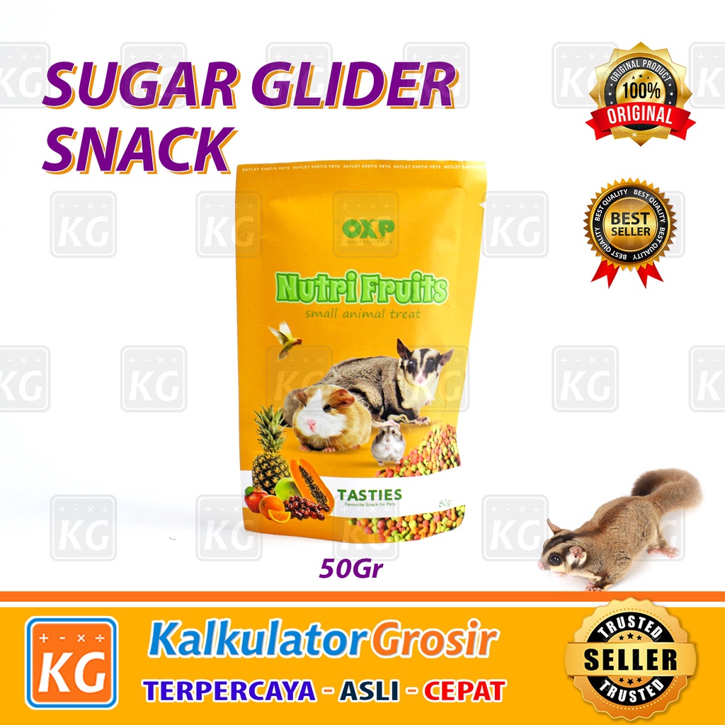 Cemilan Sugar Glider Jelly Fruits Nutri Fruits Snack Favorit Sugar Glider / Makanan Kecil Jelly Crunch 50 Gr Import Favorit Sugar Glider Pelet Kudapan Buah Kering Heamster