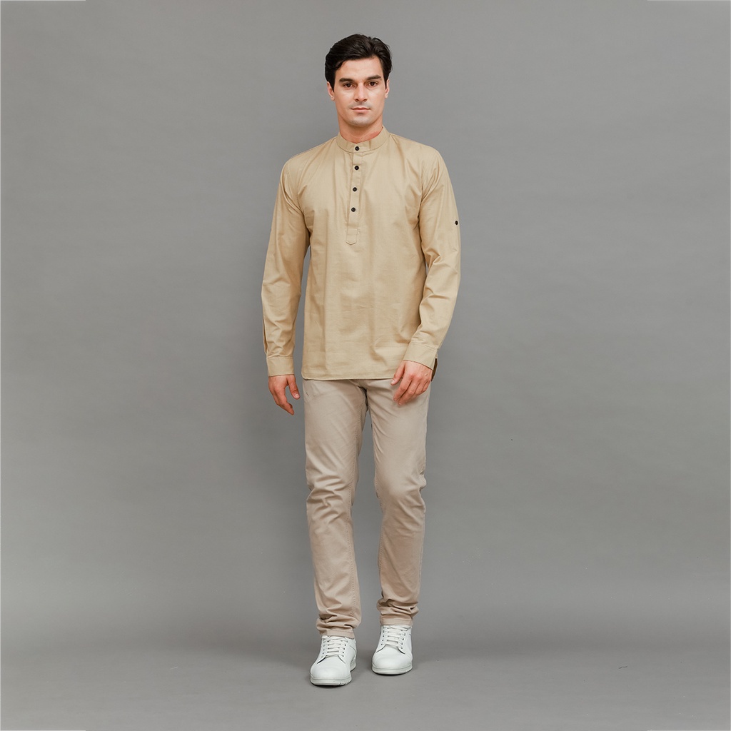 Pennay Kemeja Koko Pria Lengan Pendek Katun Linen Premium - Baju Koko Linen Basic Polos