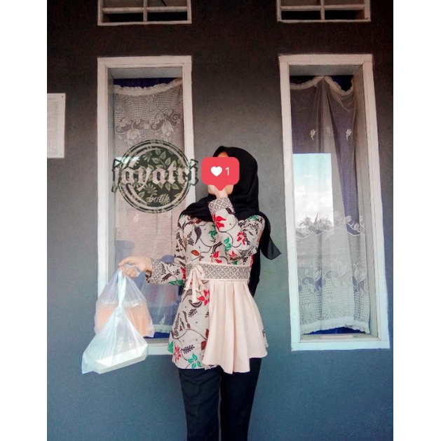 Batik wanita ASJ SA HRB026 Kenongo Kemeja Tosca Pendek-1