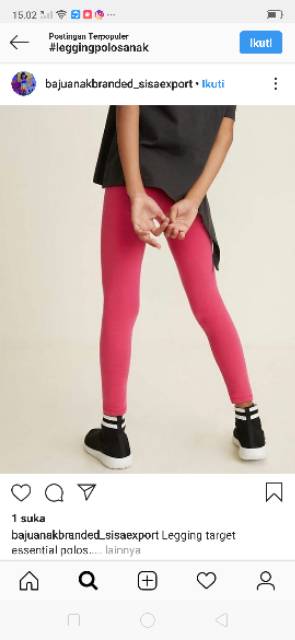 Legging polos panjang usia 12-15Tahun