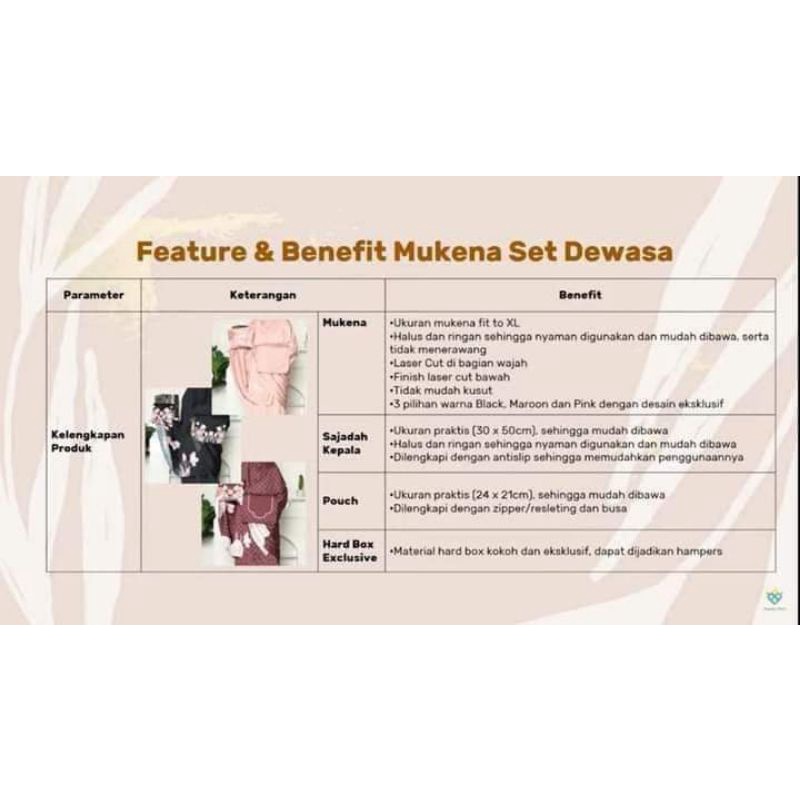 Mukena Devana Motif Monogram bahan silk satin, lembut dan tidak nerawang