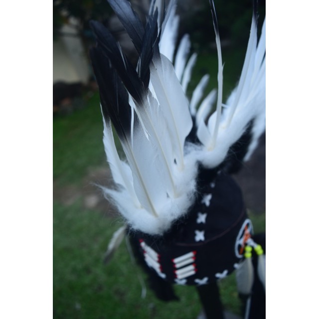 TOPI INDIAN-INDIAN HEADDRESS HEADBAND HEADPIECE MOHAWK ANGSA HITAM PUTIH