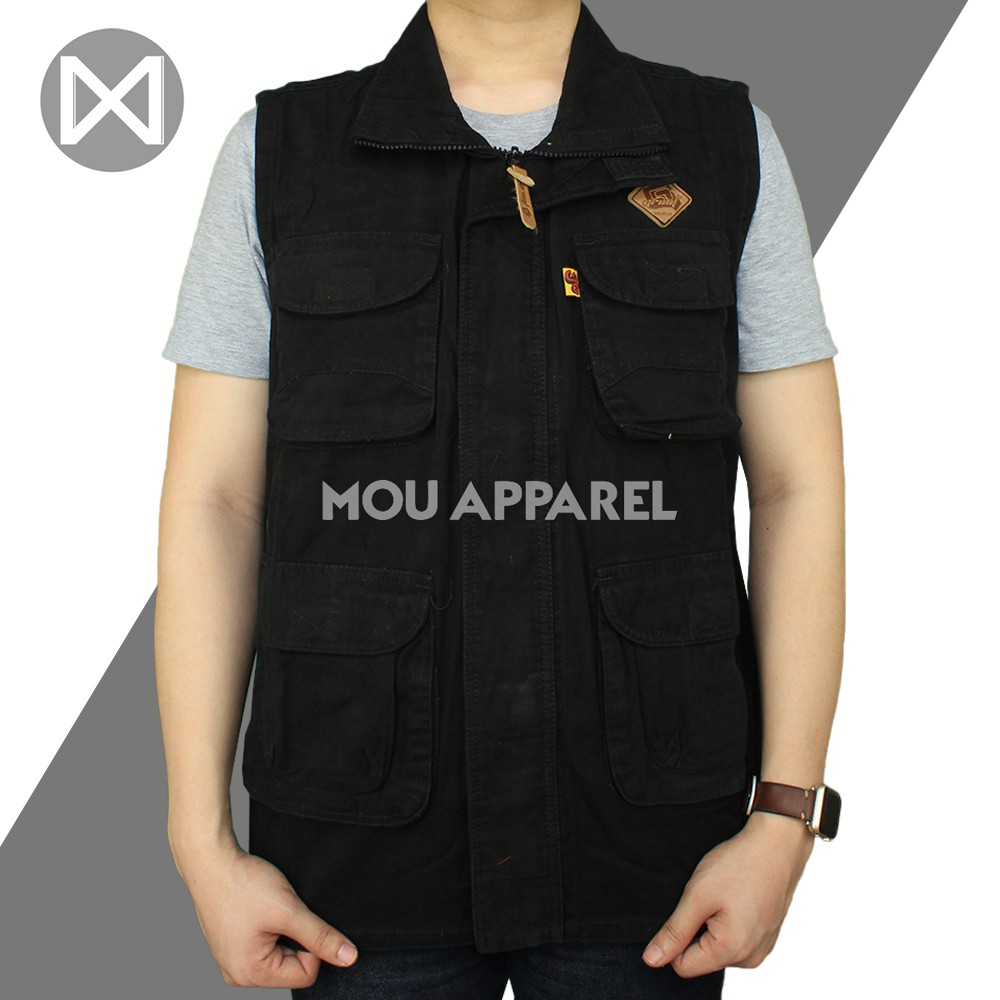 Rompi Kerah Outdoor Casual Pria Polos Kanvas Body Vest Gunung Tactical Lapangan Cowo Jaket Cargo Motor Cowok Dewasa Hitam Navy Murah Zoo Keeper K3 Ojol Grab Gojek Relawan Anis Baswedan Jumbo Katun Jeans Rajut Knit Army Anak Anti Air Angin Touring Import