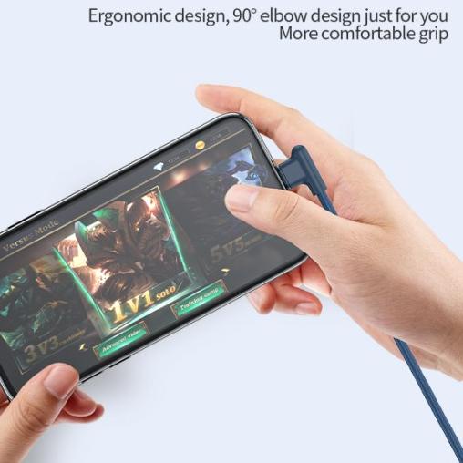 ➭ FOOMEE DB09 & DD09 Elbow Data Cable Type-C 3.0 A For Gaming - DB09 Type C ♪