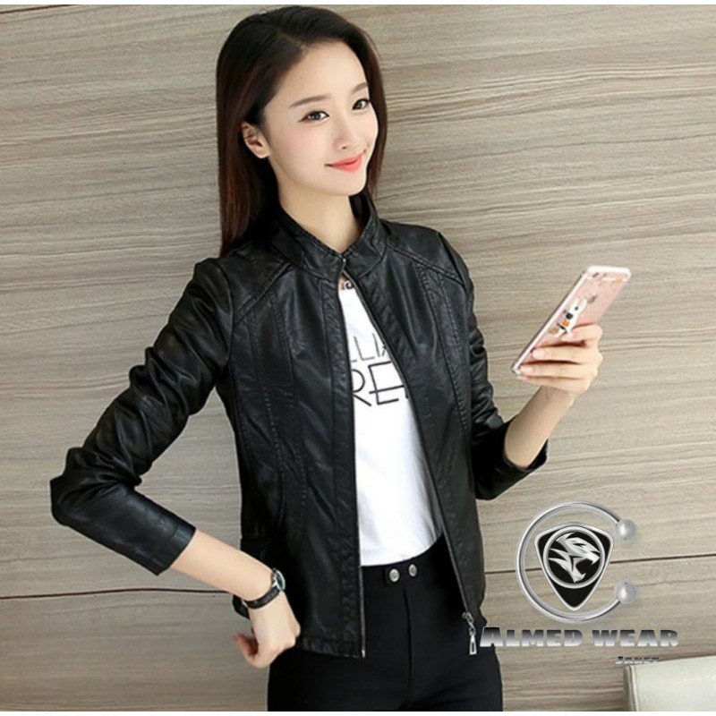 NEW TREN Jaket Wanita kulit sintetis import korea 2020