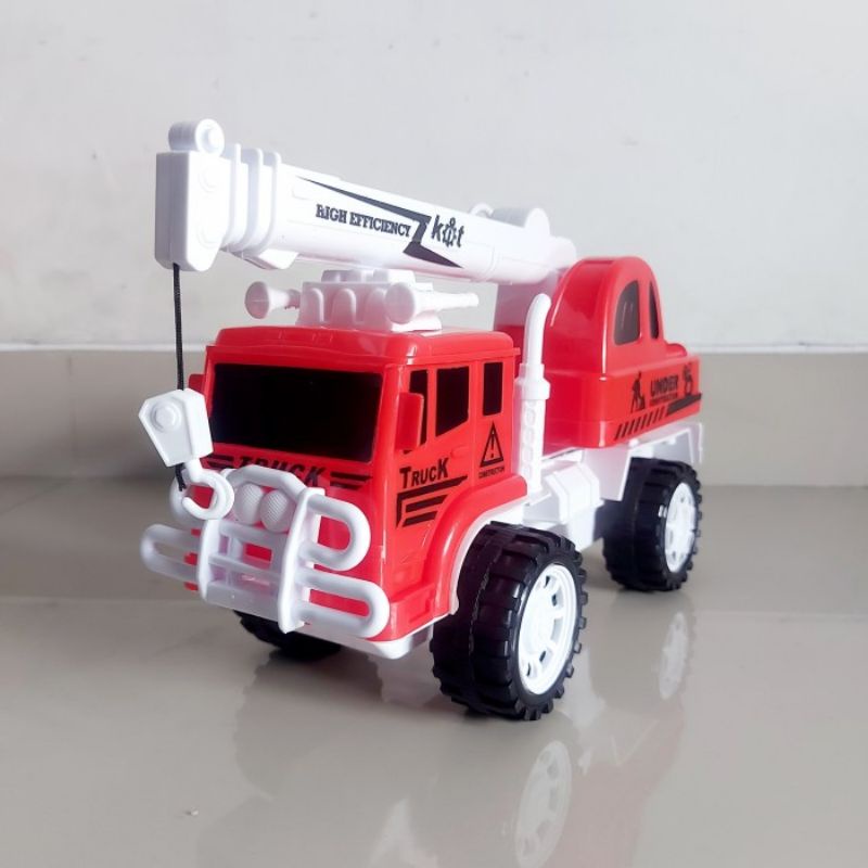 Mainan Mobil Truk Crane - Miniatur Mobilan Truck Kren Tarik Anak Laki Cowok