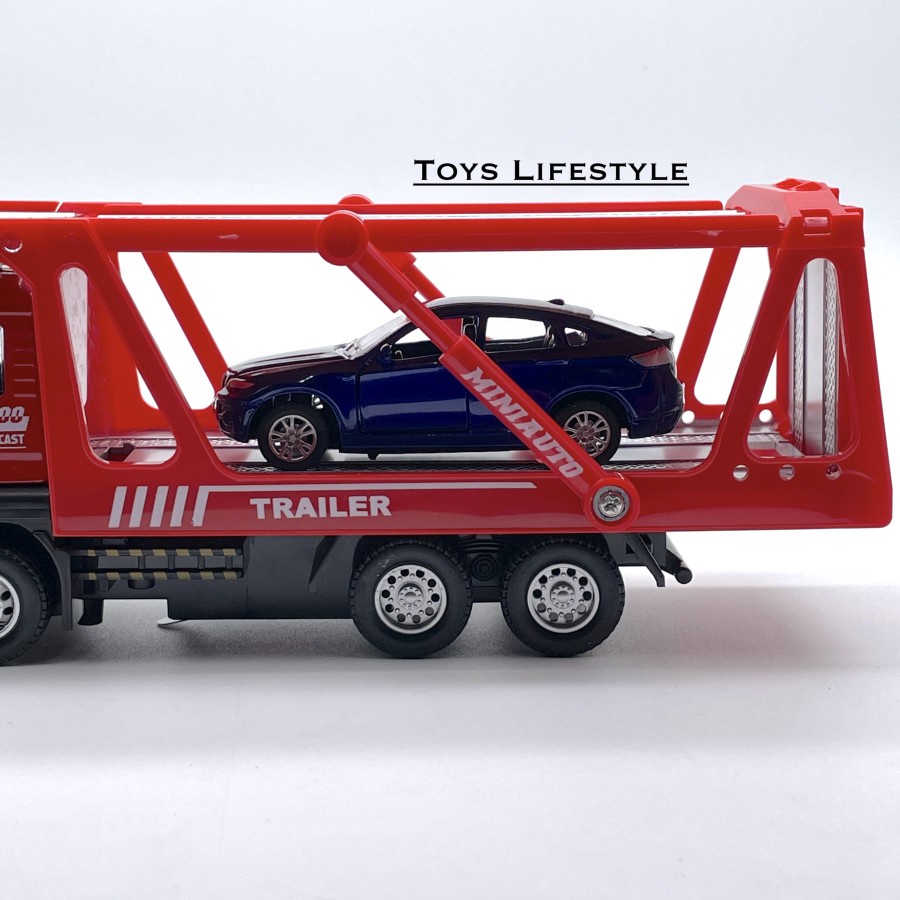 Mobil Truck MiniAuto Diecast City Vehicle Trailer Pengangkut Mobil