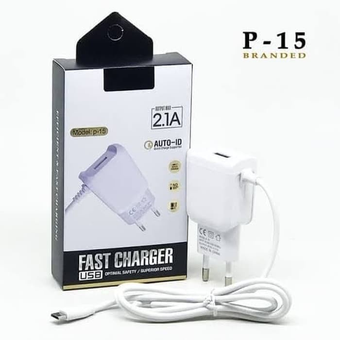 TRAVEL CHARGER P-15 CHARGER BRANDED UNIVERSAL P15 1USB 2.1A