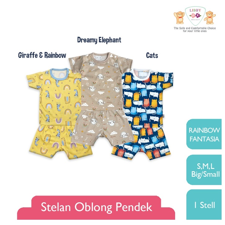 Banyak Motif Setelan Pendek NB-XXL Newborn 3-6m SML 2L XL XXL Libby Miyo CBKS