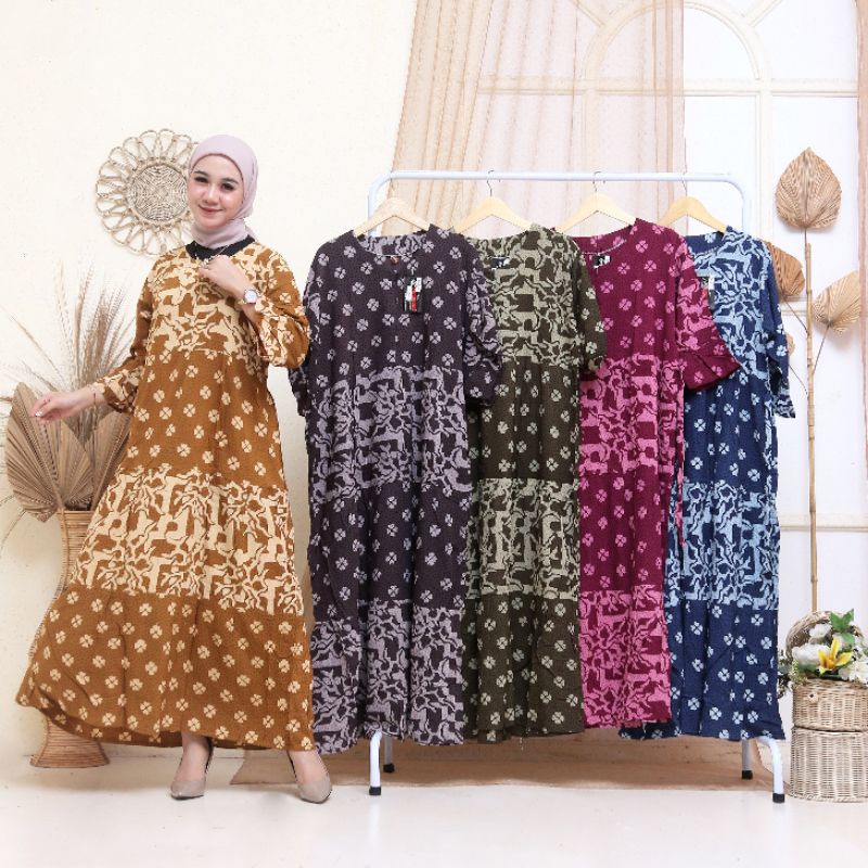 LONGDRESS REMPEL BATIK CAP PEKALONGAN / Daster Super Jumbo / Daster/Sekdres