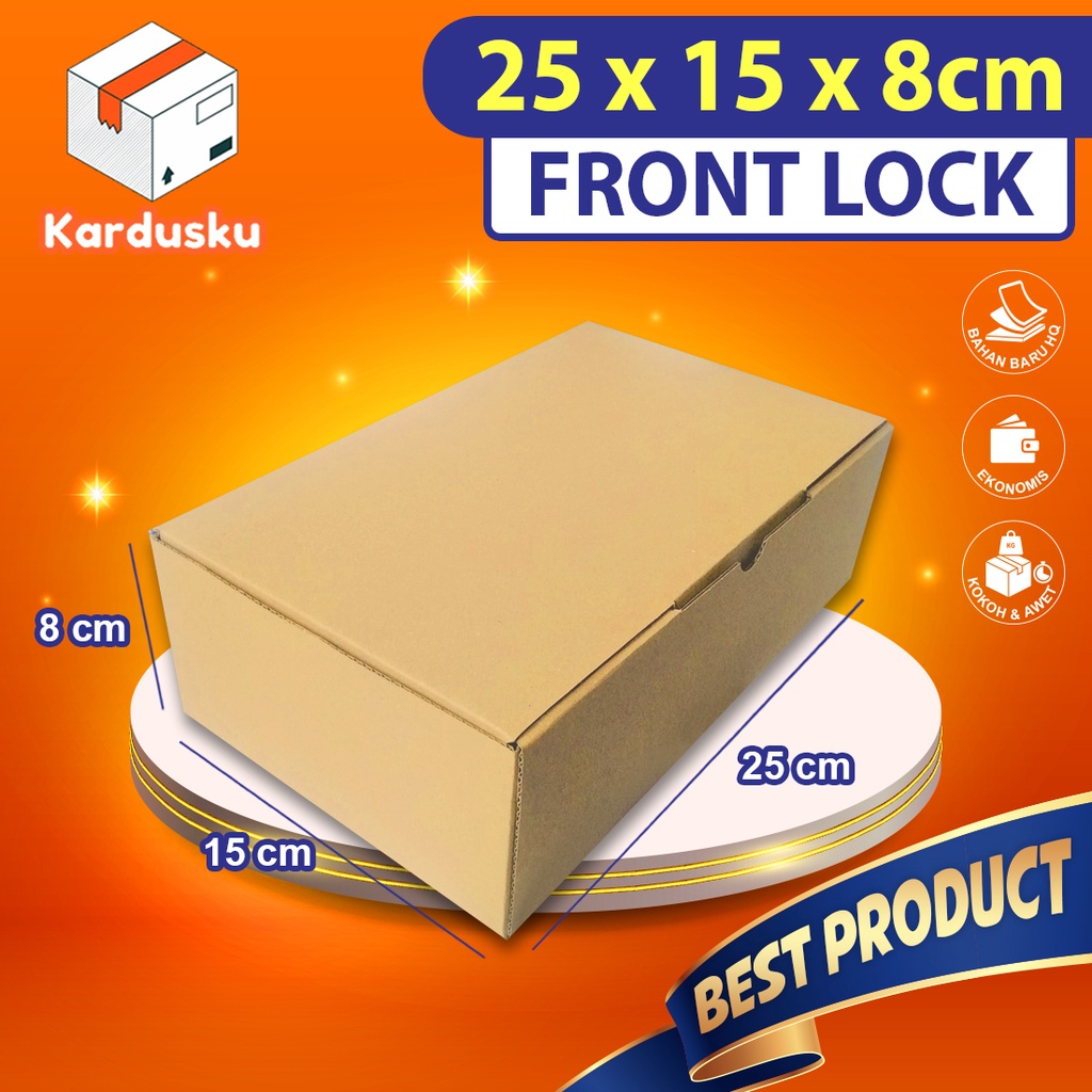 

Kardus Dus uk 25x15x8 cm (ECER) Die Cut Box Kotak Packing Aksesoris Baju Makanan Pizza Hijab Kue